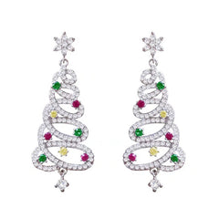 Christmas Tree Rhinestone Earrings My Store
