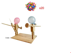 Handmade Balloon Heads Wooden Fighter Puppets Epictop store