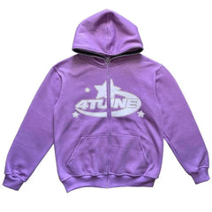 Star Printed Zip Up Hoodies Epictop store