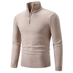 2023 Men's Plus Size Fleece Zip Mock Neck Sweater My Store