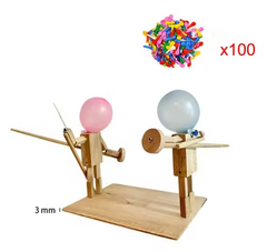 Handmade Balloon Heads Wooden Fighter Puppets Epictop store