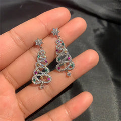 Christmas Tree Rhinestone Earrings My Store