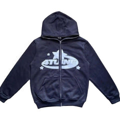 Star Printed Zip Up Hoodies Epictop store