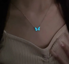 Blue Luminous Smart Butterfly Necklace My Store