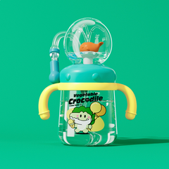 Children's Whale Cartoon Diving Fountain Water Bottle - Tritan Leakproof Sippy Cup (Various Sizes & Colors) Epictop store