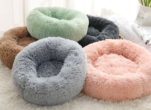 Round Plush Dog Bed for Small Dogs and Puppies My Store