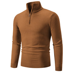 2023 Men's Plus Size Fleece Zip Mock Neck Sweater My Store