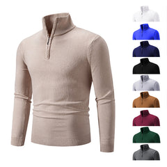 2023 Men's Plus Size Fleece Zip Mock Neck Sweater My Store
