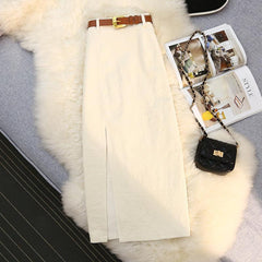 High Waist A-Line Corduroy Skirt for Women My Store