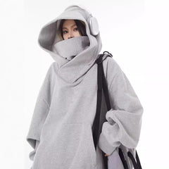 Loose High Collar Fleece Lined Hoodie My Store