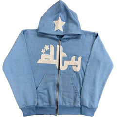 Star Printed Zip Up Hoodies Epictop store