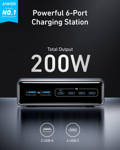 Anker Prime Charger (200W, 6 Ports, GaN) Anker
