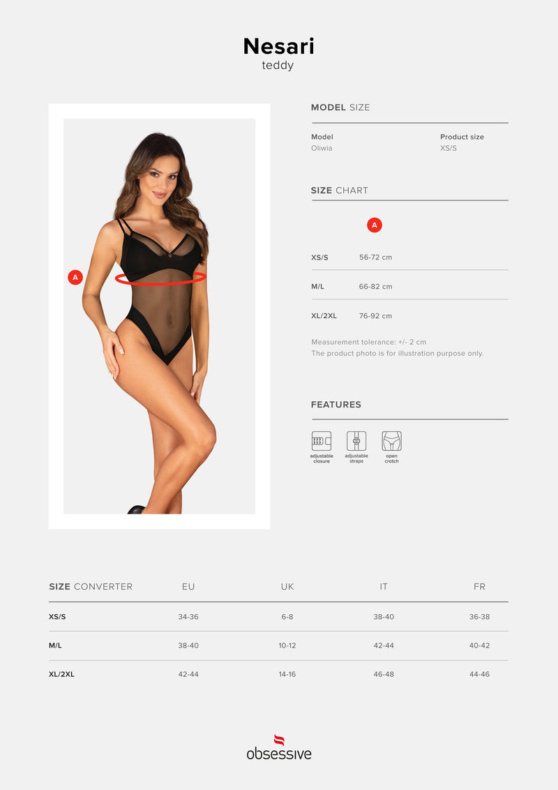 Crotchless Mesh Black Teddy: Obsessive Lingerie Ultimate Allure Obsessive Lingerie