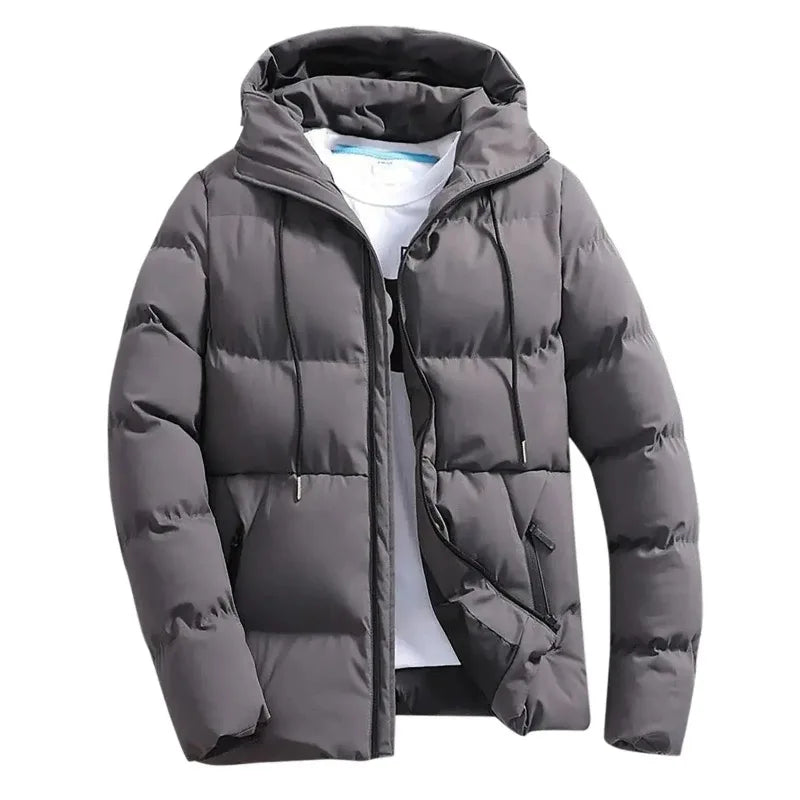 Men's Thick Hooded Winter Puffer Jacket – Warm Casual Parka LPO