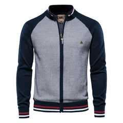 Men's Cotton Knit Streetwear Winter Zipper Cardigan LPO