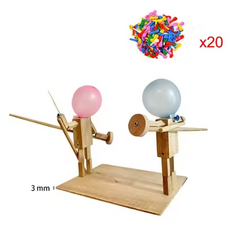 Handmade Balloon Heads Wooden Fighter Puppets Epictop store