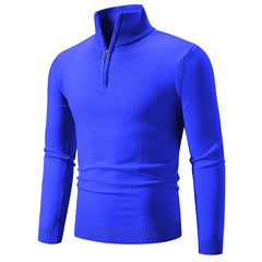 2023 Men's Plus Size Fleece Zip Mock Neck Sweater My Store