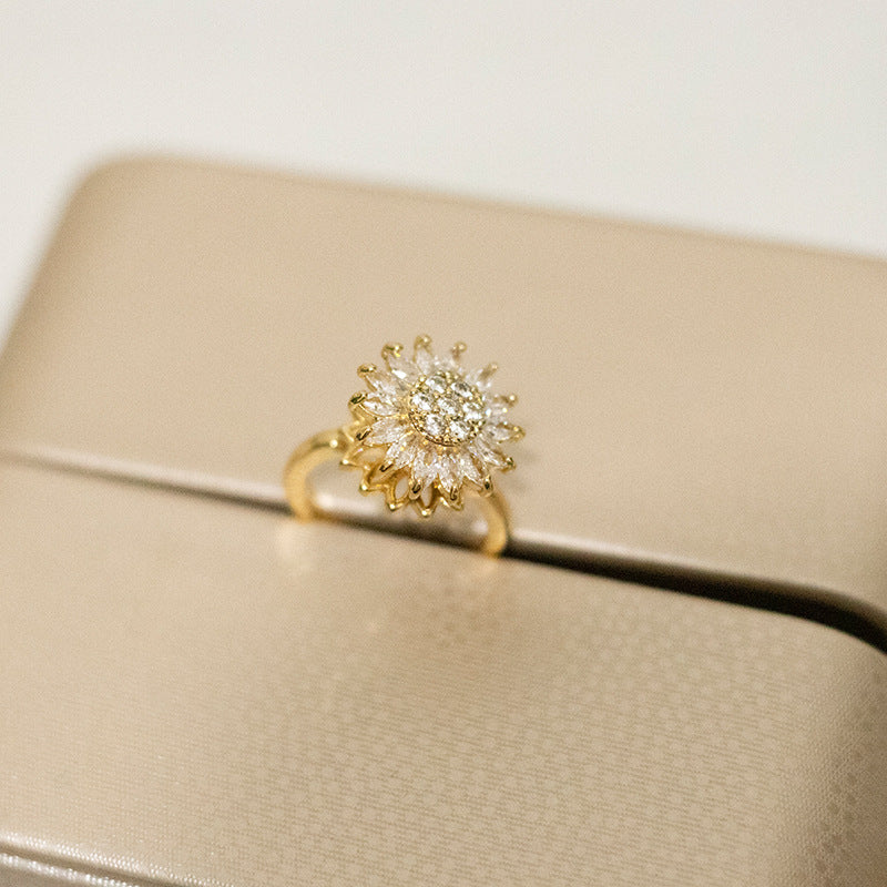 Sunflower Rotation Ring for Anxiety Relief My Store