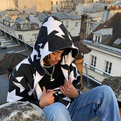 Star Printed Zip Up Hoodies Epictop store