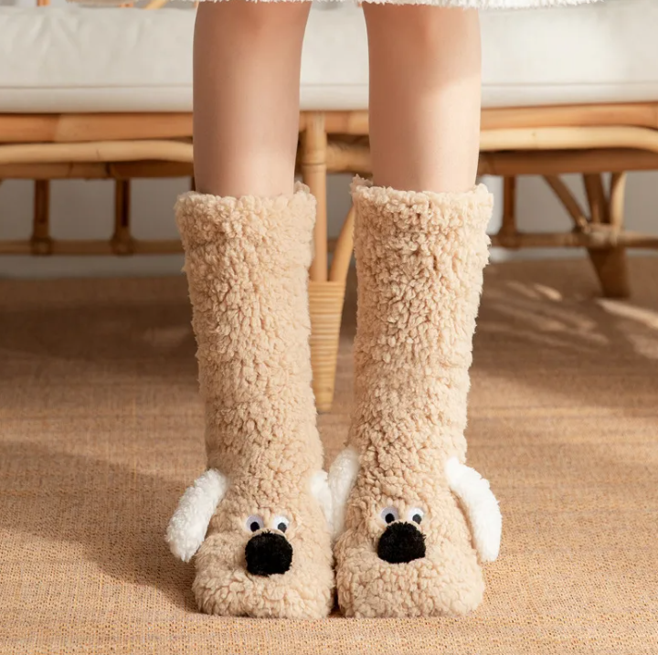Women’s Plush Dog Socks My Store