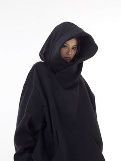 Loose High Collar Fleece Lined Hoodie My Store