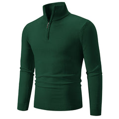 2023 Men's Plus Size Fleece Zip Mock Neck Sweater My Store