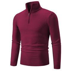 2023 Men's Plus Size Fleece Zip Mock Neck Sweater My Store