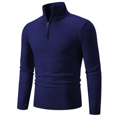2023 Men's Plus Size Fleece Zip Mock Neck Sweater My Store