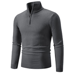 2023 Men's Plus Size Fleece Zip Mock Neck Sweater My Store