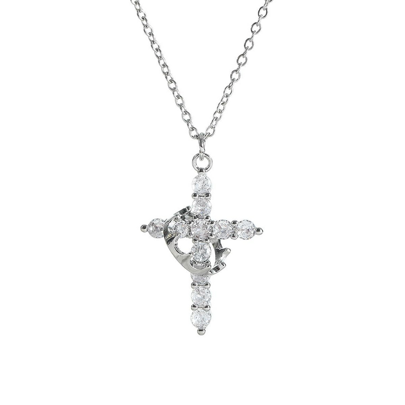 Crown Cross Necklace Epictop store
