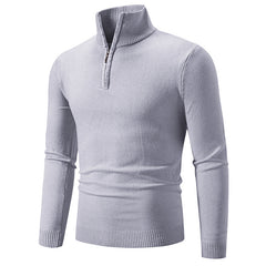 2023 Men's Plus Size Fleece Zip Mock Neck Sweater My Store