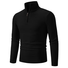 2023 Men's Plus Size Fleece Zip Mock Neck Sweater My Store