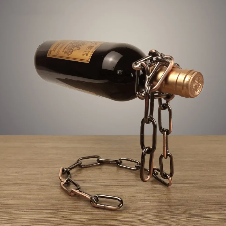 Magic Iron Chain Wine Bottle Holder Epictop store