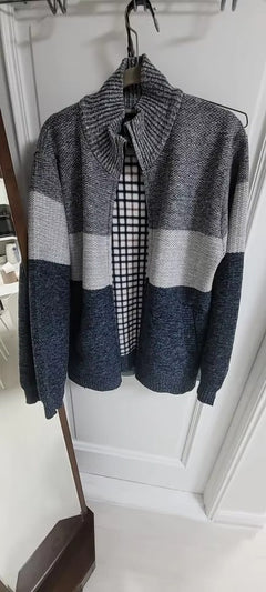 Mens Fleece Zipper Cardigan Winter Jacket Sweater OBA