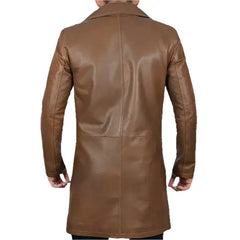 Men’s Distressed Brown Leather Winter Trench Coat Riders Republic UK